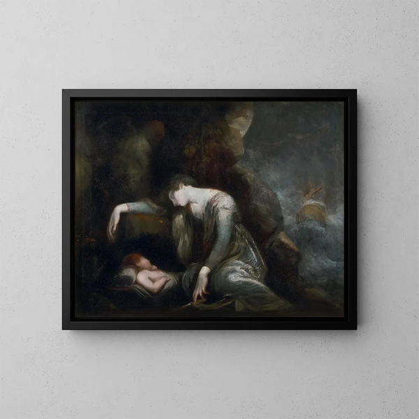 Danaé og Perseus på Serifos - Henry Fuseli — indrammet kunstværk på væggen
