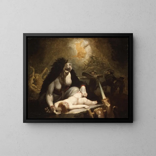 La Sorcière de la Nuit, der besøger troldmændene i Lapland - Henry Fuseli — indrammet kunstværk på væggen