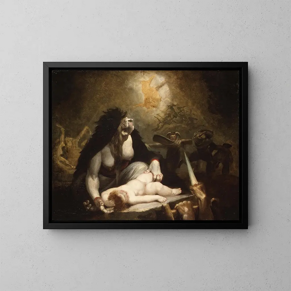 La Sorcière de la Nuit, der besøger troldmændene i Lapland - Henry Fuseli — indrammet kunstværk på væggen
