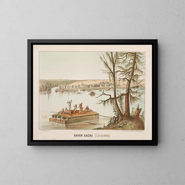 Bayou Sacra, Louisiana - Henry Lewis — indrammet kunstværk på væggen