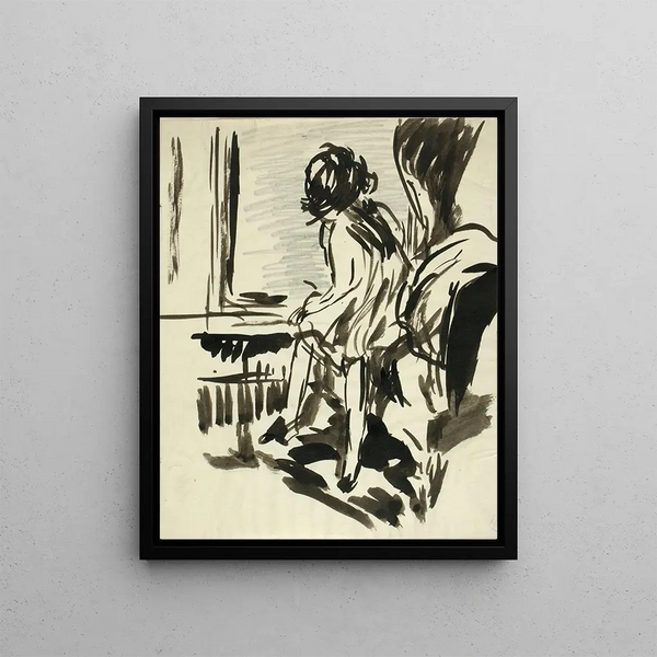 Scène de port - Henry Lyman Saen — indrammet kunstværk på væggen