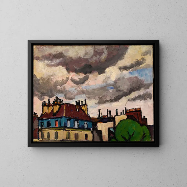 Toits et nuages à Paris - Henry Lyman Saen — indrammet kunstværk på væggen