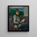Læsning ved vinduet - Henry Moret — indrammet kunstværk på væggen