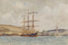 En tre-mastet skib ud for Sainte-Catherine-slottet, Fowey - Henry Scott Tuke — visning af kunstværket