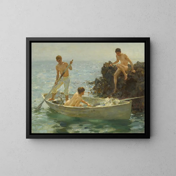 La Baie des Bains - Henry Scott Tuke — indrammet kunstværk på væggen