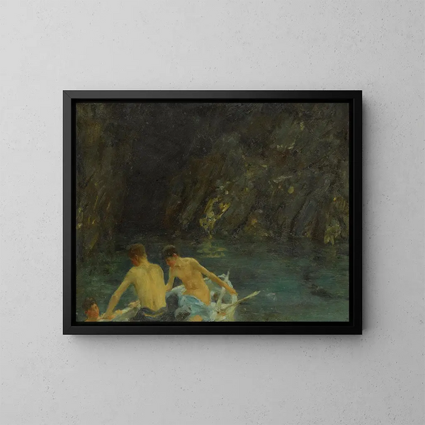 La Grotte - Henry Scott Tuke — indrammet kunstværk på væggen