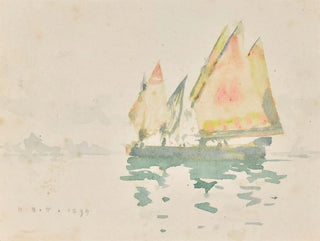 Barges vénitiennes - Henry Scott Tuke — visning af kunstværket