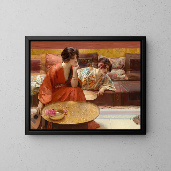 Heures oisives - Henry Siddons Mowbray — indrammet kunstværk på væggen