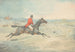 Cavalier på en brun hest, der springer over en mur - Henry Thomas Alken — visning af kunstværket