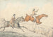 to ryttere, der springer over en træhegn - Henry Thomas Alken — visning af kunstværket