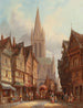 Markedsdag i Honfleur, Normandiet - Henry Thomas Schafer — visning af kunstværket