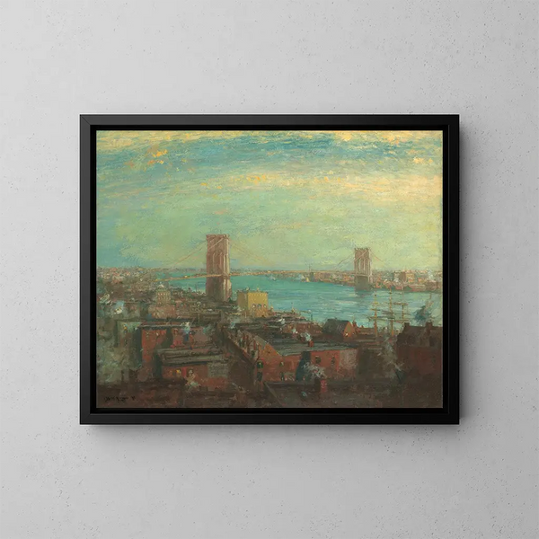 Pont de Brooklyn - Henry Ward Ranger — indrammet kunstværk på væggen