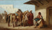 Oriental scene maleri, salg af heste - Henryk Pillati — visning af kunstværket