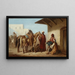 Oriental scene maleri, salg af heste - Henryk Pillati — indrammet kunstværk på væggen