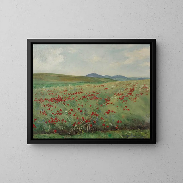 med valmueblomster - Henryk Weyssenhoff — indrammet kunstværk på væggen
