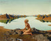 Le vol d'oiseau, garçon au bord d'un lac de montagne - Herbert von Reyl-Hanisch — visning af kunstværket