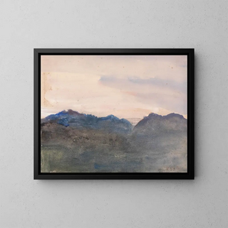 Landskab om aftenen - Hercules Brabazon Brabazon — indrammet kunstværk på væggen