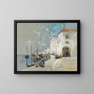 Chioggia fiskekurve, syd for Venedig - Hercules Brabazon Brabazon — indrammet kunstværk på væggen