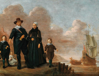 Portrait af en familie kaldet Dirk Janssen Bol og hans kone Marritge Claesdr med deres børn - Herman Doncker — visning af kunstværket