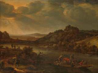 Vue de rivière avec ferry - Herman Saftleven — visning af kunstværket