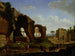 En romersk udsigt over ruinerne af Venus- og Roms tempel med Colosseum og Konstantinsbuen - Herman van Swanevelt — visning af kunstværket