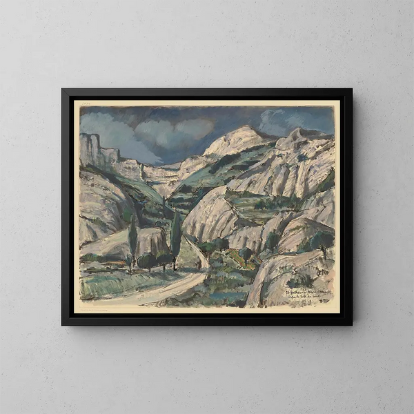Saint-Guilhem-le-Désert, Hérault, cirque du Bout du Monde - Hermann Lismann — indrammet kunstværk på væggen