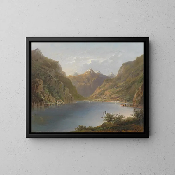 Lac des Quatre-Cantons - Hermann Ottomar Herzog — indrammet kunstværk på væggen