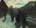 Stuttgart West Station ved skumringen - Hermann Pleuer — visning af kunstværket