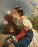Italiensk pige ved en fontæne - Hermann Winterhalter — visning af kunstværket