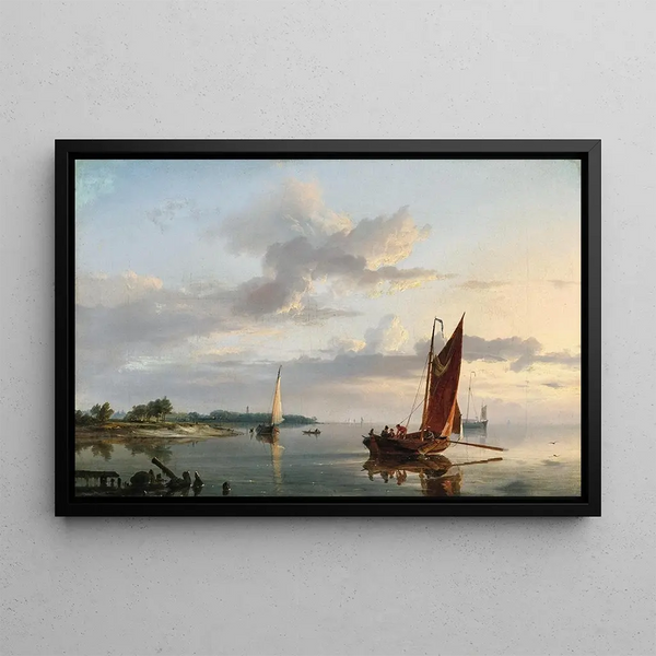 Hermanus Koekkoek - Boats on a Calm Sea.webp