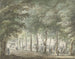 Vue dans le Haarlemmerhout avec une foule devant l'auberge des seigneurs - Hermanus van Brussel — visning af kunstværket