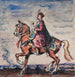 Hetman på hest Bohdan Zenobi Chmielnicki 1595-1657 - Ivan Ivanec — visning af kunstværket