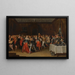 Indendørs scene med elegante figurer ved et bryllup - Hieronymus Francken II — indrammet kunstværk på væggen