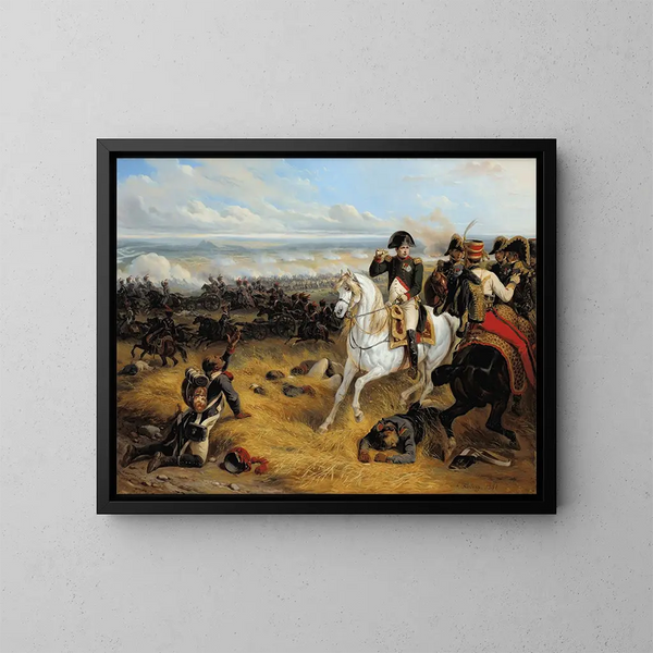 Napoléon ved Wagram - Hippolyte Bellangé — indrammet kunstværk på væggen