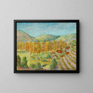 Vignoble dans le sud de la France - Hippolyte Petitjean — indrammet kunstværk på væggen