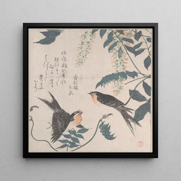 Hirondelles et glycine - Kubo Shunman