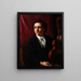 En ung musikerinde med sin violin Portræt af fru Rung 1854-1914 - Holger Roed — indrammet kunstværk på væggen