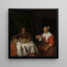 Mand og kvinde ved et måltid - Gabriel Metsu — indrammet kunstværk på væggen