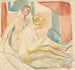 Mand og kvinde siddende nøgne - Edvard Munch — visning af kunstværket