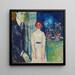 Mand og kvinde ved vinduet med potteplanter - Edvard Munch — indrammet kunstværk på væggen