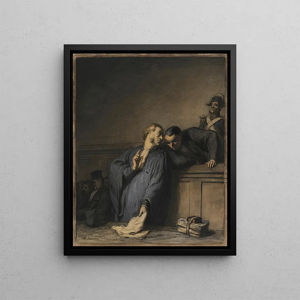 En kriminel sag - Honoré Daumier — indrammet kunstværk på væggen