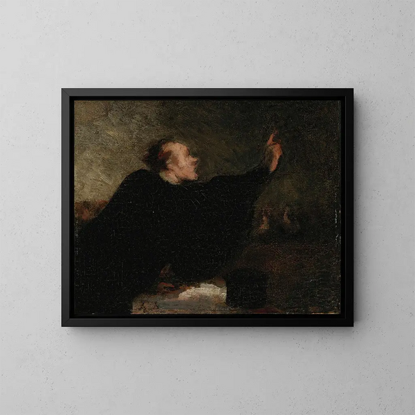 Advokat, der argumenterer - Honoré Daumier — indrammet kunstværk på væggen