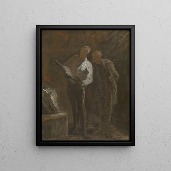 Collectionneurs d'estampes - Honoré Daumier — indrammet kunstværk på væggen