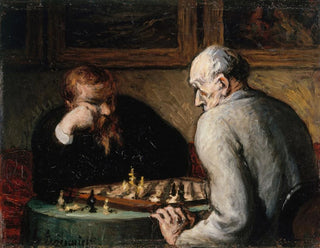 Skakspillere - Honoré Daumier — visning af kunstværket