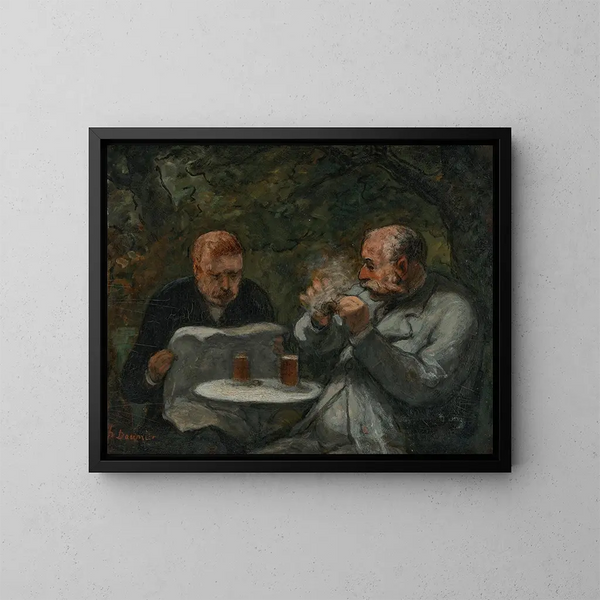 Les buveurs de bière - Honoré Daumier — indrammet kunstværk på væggen
