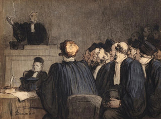 Retsscene - Honoré Daumier — visning af kunstværket