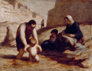 Le Premier Bain - Honoré Daumier — visning af kunstværket