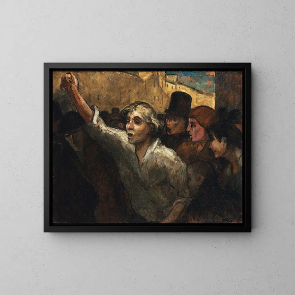 La Révolte - Honoré Daumier — indrammet kunstværk på væggen