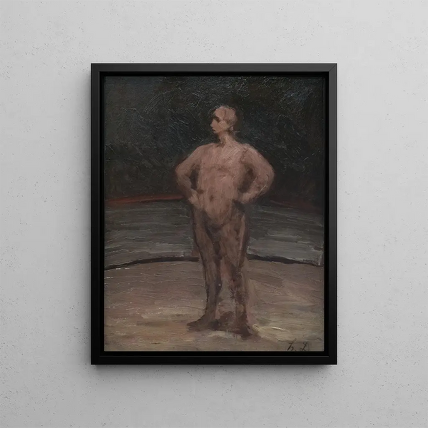 Le lutteur - Honoré Daumier — indrammet kunstværk på væggen