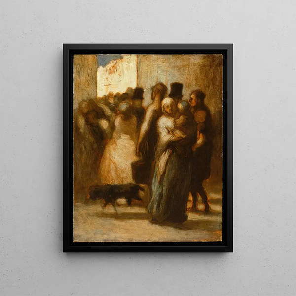 I Gaden - Honoré Daumier — indrammet kunstværk på væggen